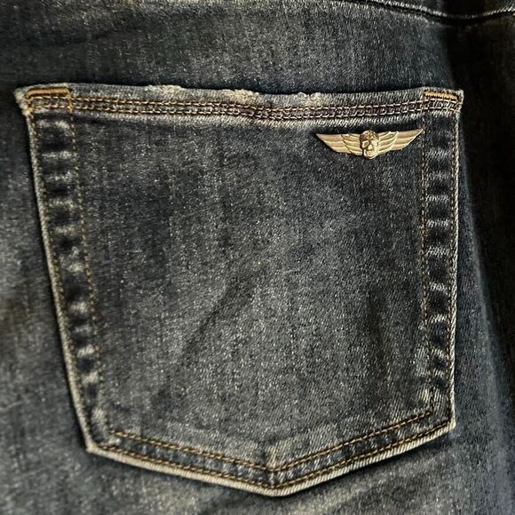 Rock & Republic Jeans Women's 16 Blue Pull-on Slimming Denim Cure Distressed - Picture 5 of 15